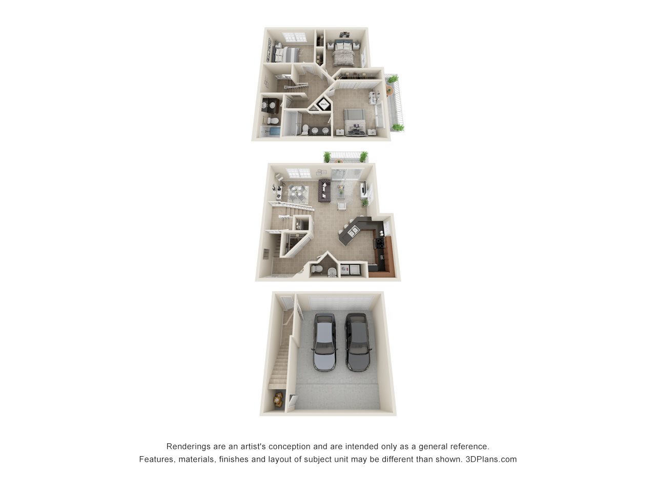 Barcelona 3 Bedroom Townhome with Attached Garage